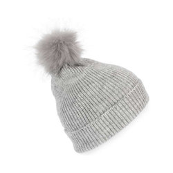 KP555 KNITTED BOBBLE BEANIE IN RECYCLED YARN