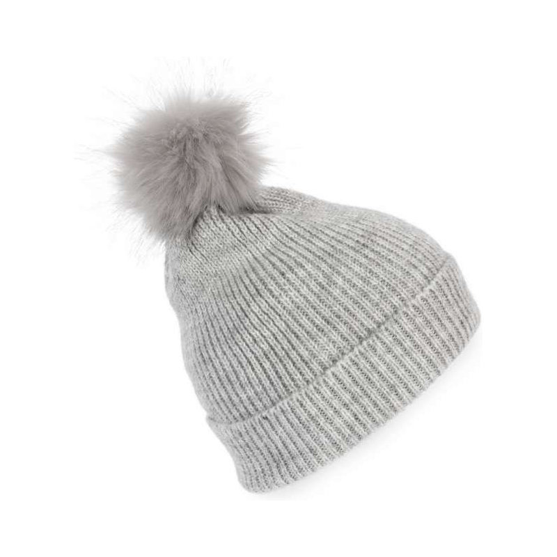 KP555 KNITTED BOBBLE BEANIE IN RECYCLED YARN