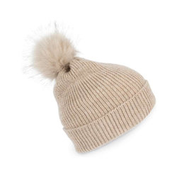 KP555 KNITTED BOBBLE BEANIE IN RECYCLED YARN