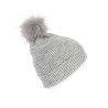 KP555 KNITTED BOBBLE BEANIE IN RECYCLED YARN