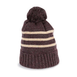 KP556 KNITTED STRIPED BEANIE IN RECYCLED YARN