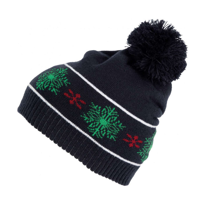 KP558 BEANIE WITH CHRISTMAS PATTERNS