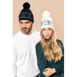 KP558 BEANIE WITH CHRISTMAS PATTERNS